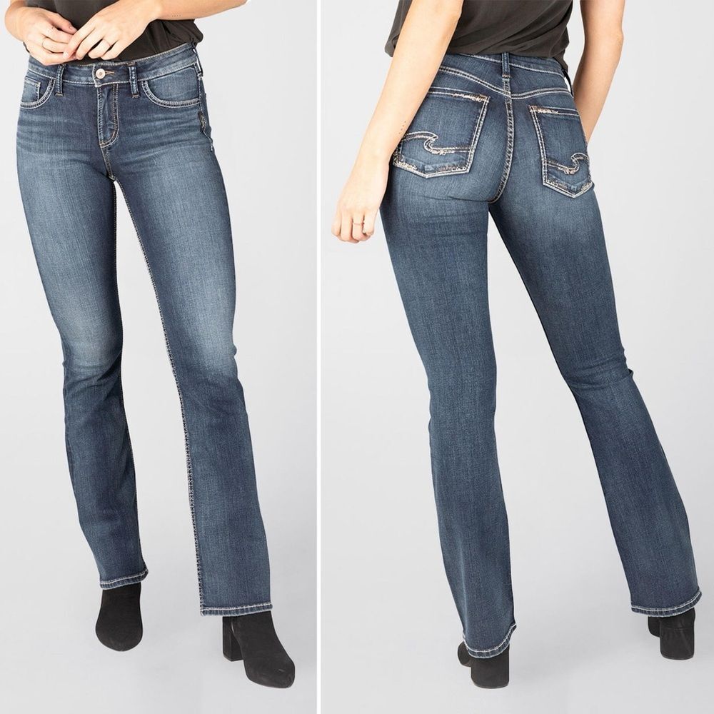 Silver Jeans Avery Slim Boot Curvy High Rise Blue 29